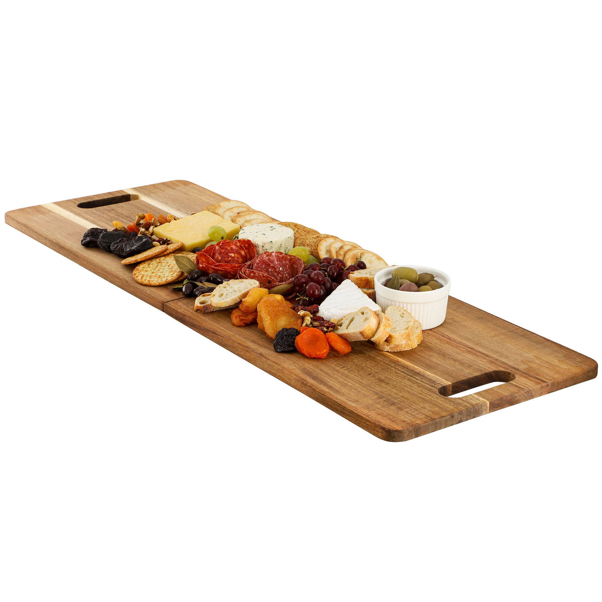 MegaChef - 33 x 12 Inch Acacia Wood Folding Charcuterie Serving Board - Brown