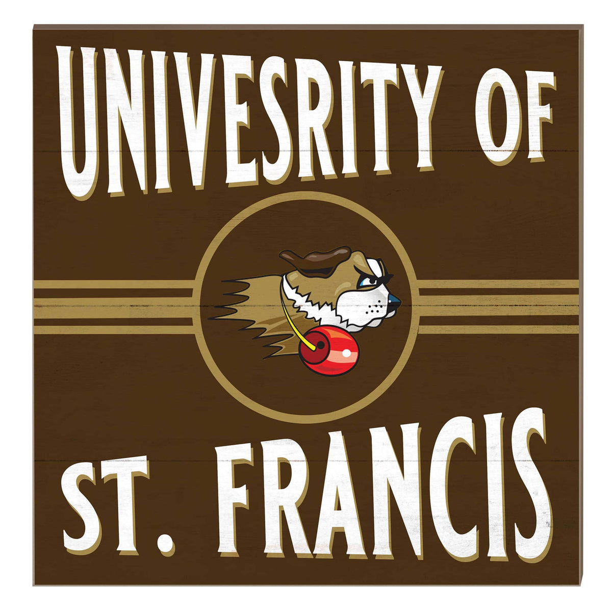 Jardine - St. Francis Fighting Saints 10" x 10" Retro Team Sign - Brown