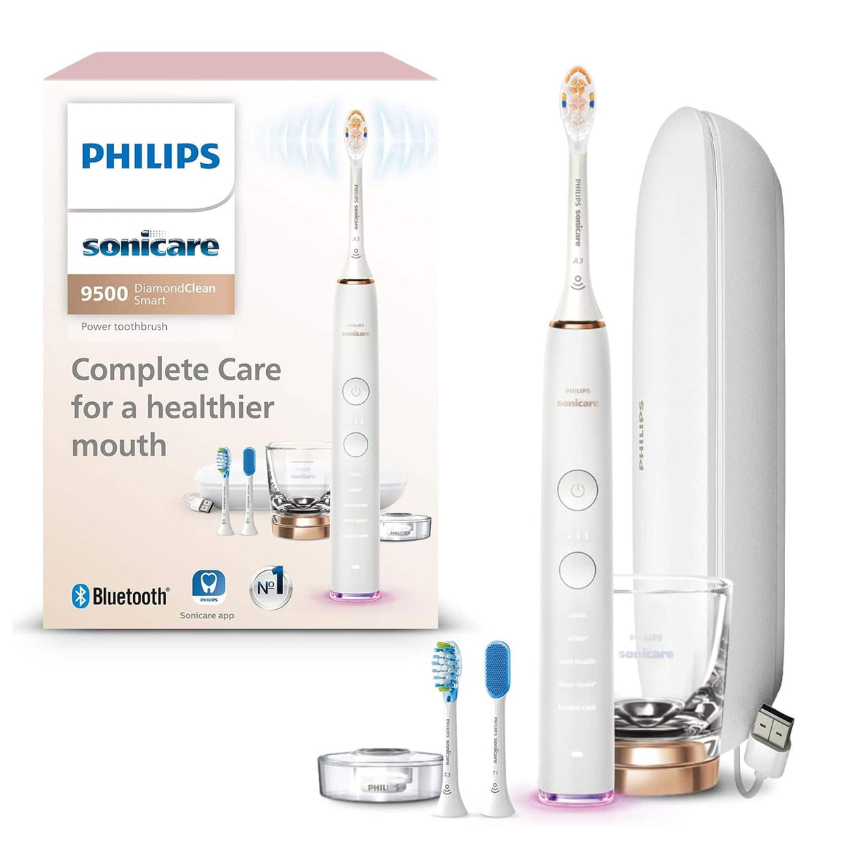 Philips Sonicare - DiamondClean Smart 9500 Electric Toothbrush HX9923/61 - Rosegold