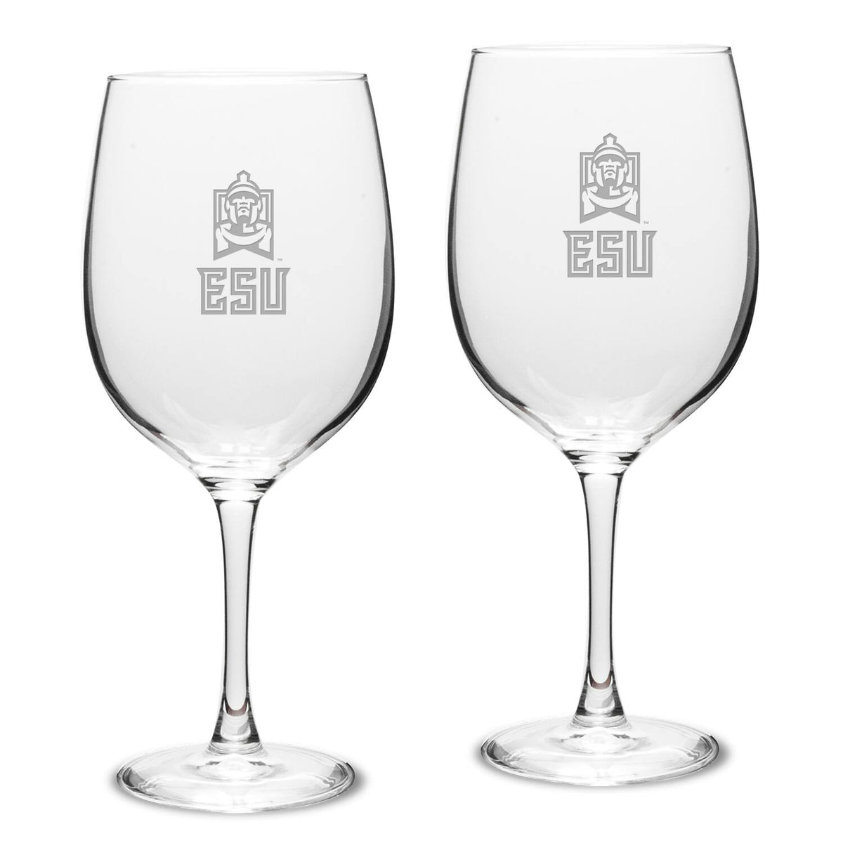 Jardine - East Stroudsburg Warriors 19oz. 2-Piece Traditional Red Wine Table Glass Set - Multicolor