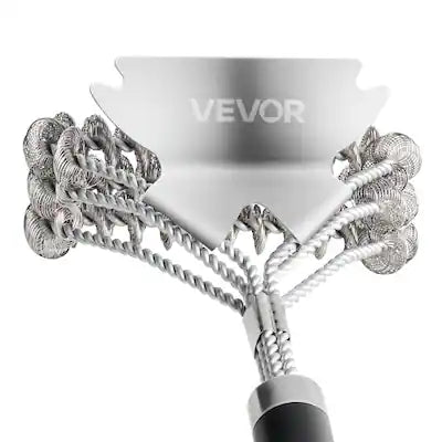 VEVOR - Grill Brush and Scraper, BBQ Brush for Outdoor Grills, Stainless Steel Woven Wire, Bristle Free Barbecue Brushes