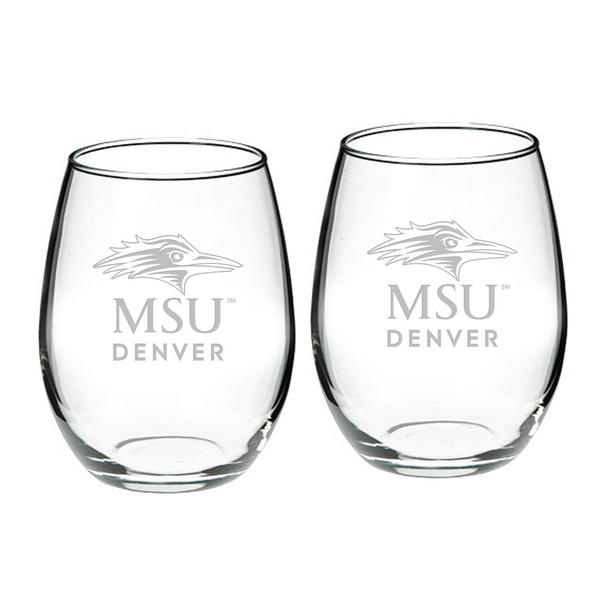 Jardine - MSU Denver Roadrunners 21oz. 2-Piece Stemless Wine Glass Set - Multicolor