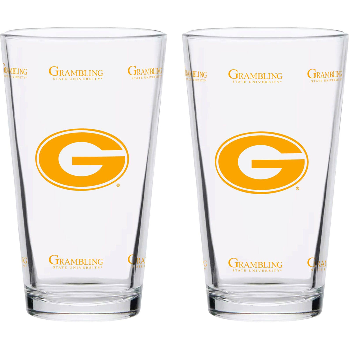 Indigo Falls - Grambling Tigers Two-Pack Knockout 16oz. Pint Glass Set - Multicolor