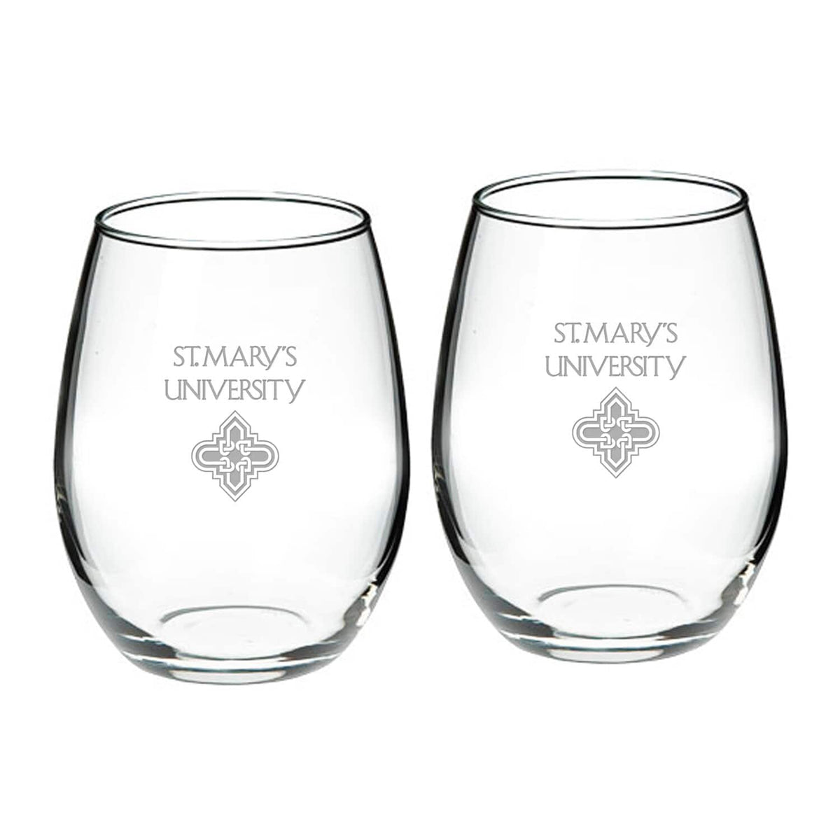 Jardine - St. Mary's University Rattlers 21oz. Two-Piece Stemless Wine Glass Set - Multicolor