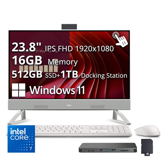 23.8" IPS FHD 1920x1080 16GB Memory 512GB SSD+1TB Docking Station Windows 11  
DELL  
intel CORE 7