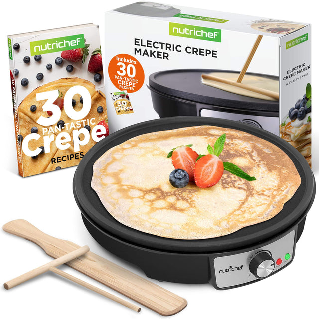 nutrichef ELECTRIC CREPE MAKER Includes 30 PAN-TASTIC CREPE RECIPES 30 Crepes 30 CREPE PAN-TASTIC RECIPES Crepe RECIPES