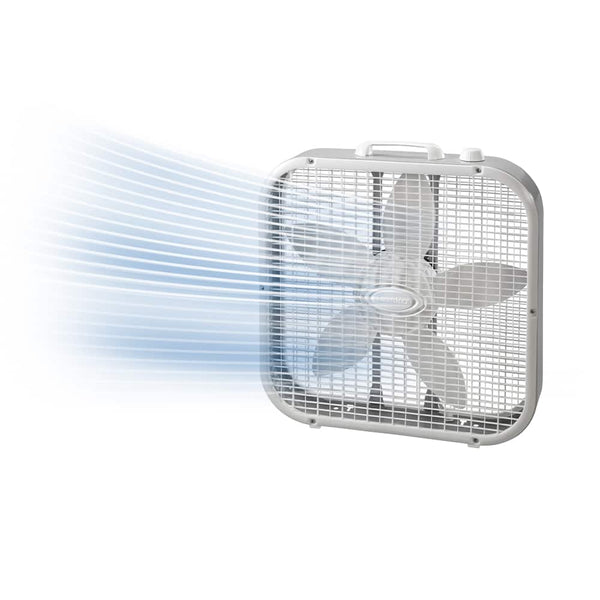 Lasko - 20 in. Air Circulating Box Fan with 3 Speeds - White