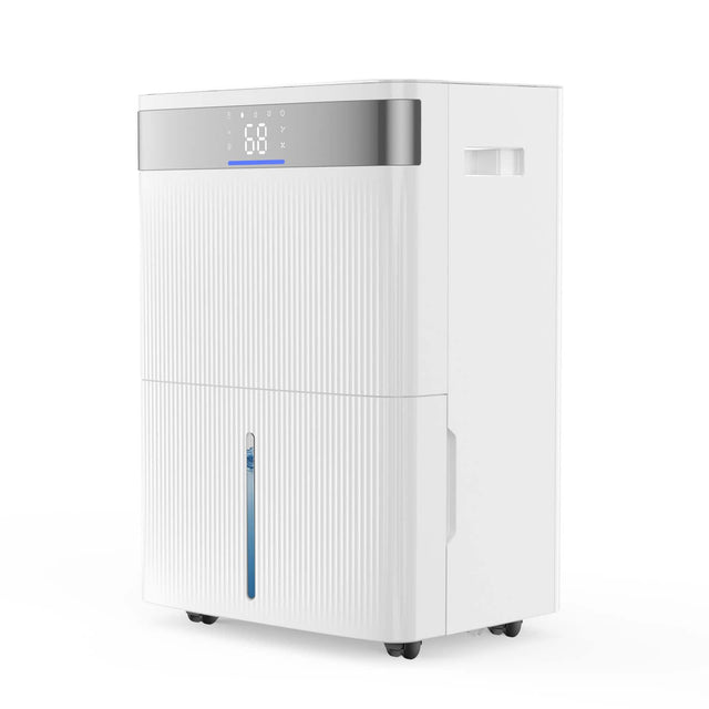 Front. VEVOR - 80 Pints Dehumidifier for Home & Basement, Drain Hose for Commercial & Industrial Use, Smart Humidity Control, Low Noise - White.