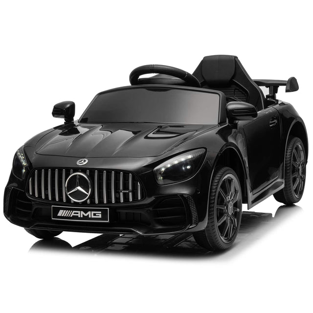 Front. Winado - 12V Ride on Car, Licensed Mercedes Benz AMG GTR Battery Powered Electric Vehicle, w/Parent Remote, Wider Seat, LED Light - Black.