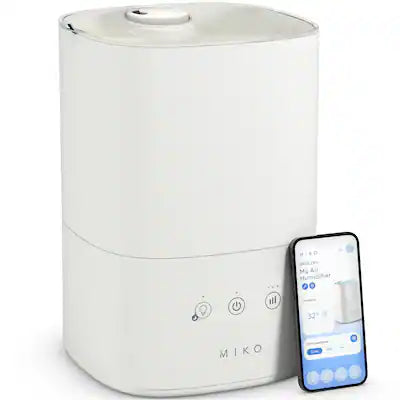 Miko - Breeze Smart Humidifier with App Control – 750 sq. ft. Coverage, 3L Tank, Cool Mist & Aromatherapy –