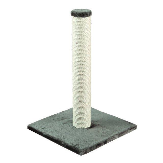 Front. TRIXIE - Parla Sisal Cat Scratching Post with Plush Base - Dark Gray.