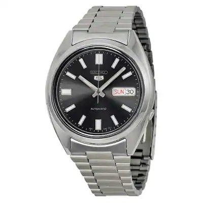 Seiko - 5 Automatic SNXS79K1 Mens Watch 21 Jewels Stainless Steel Black Dial Date/Day Display 30M