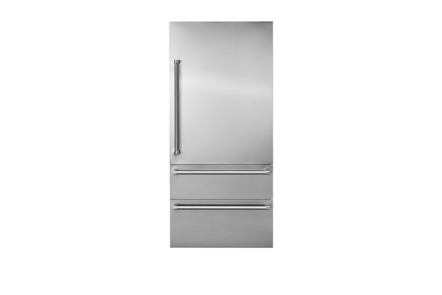 Front. Viking - 36"W 7-Series Integrated Bottom Freezer Door Panel_RH - SS - Stainless.
