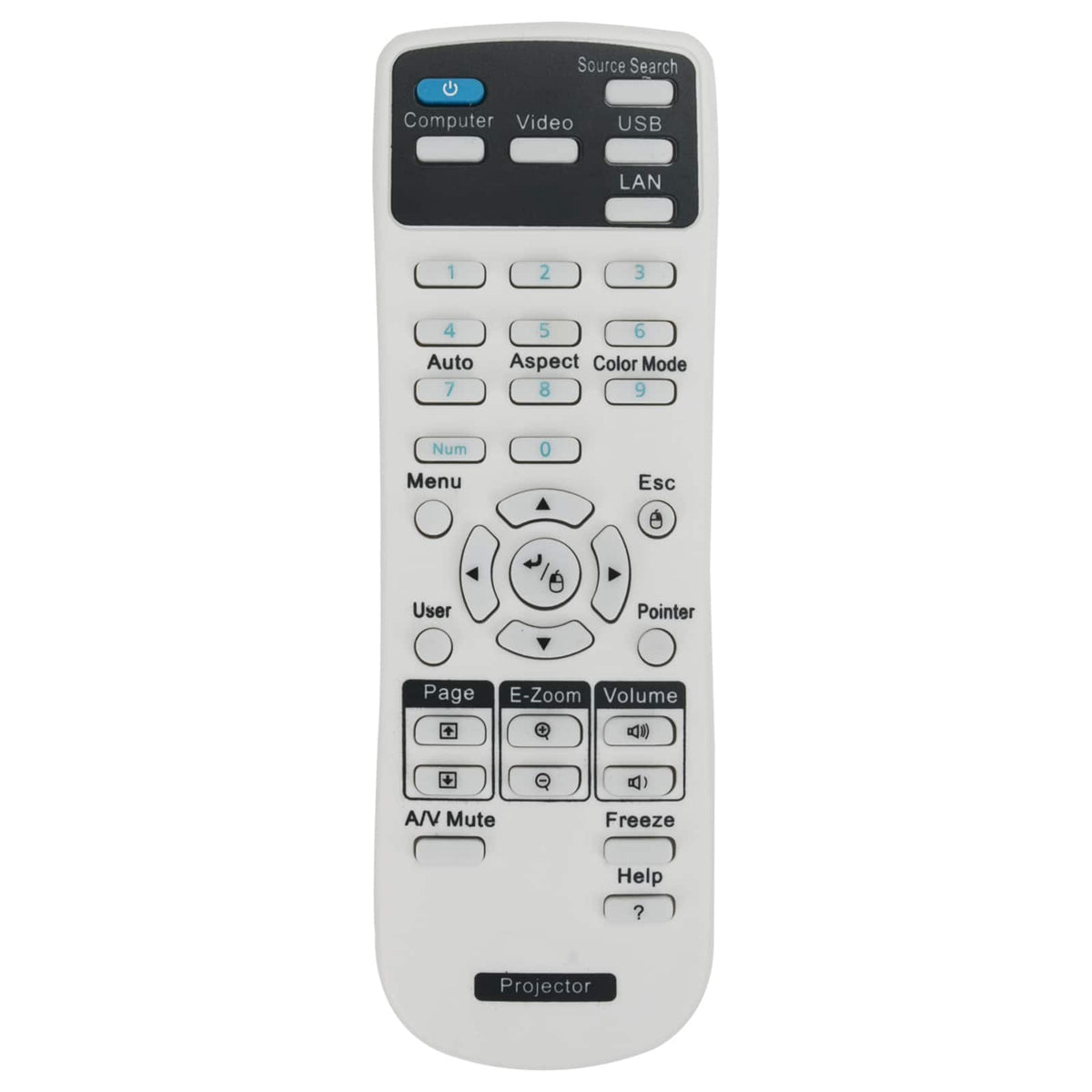 ALLIMITY - Replacement Remote Control , Fit for EPSON Projector EX3220 VS335W EX5220 EX5230 EX6220 EX7220 VS230 VS330 725HD 730HD - White