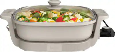 Bella - Fits-anywhere Kitchenware: 12" x 12" Make & Take Non-Stick Electric Skillet