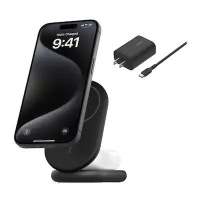 Belkin - 2-in-1 Magnetic Foldable Wireless Charger 15W for IPhone (Black)