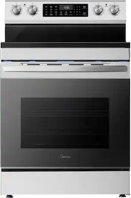 Midea - 30 in. Wide 6.3 cu. ft. 5-Element Freestanding Electric Range with Sapphire Blue Interior, Self Clean, Air Fry, WiFi