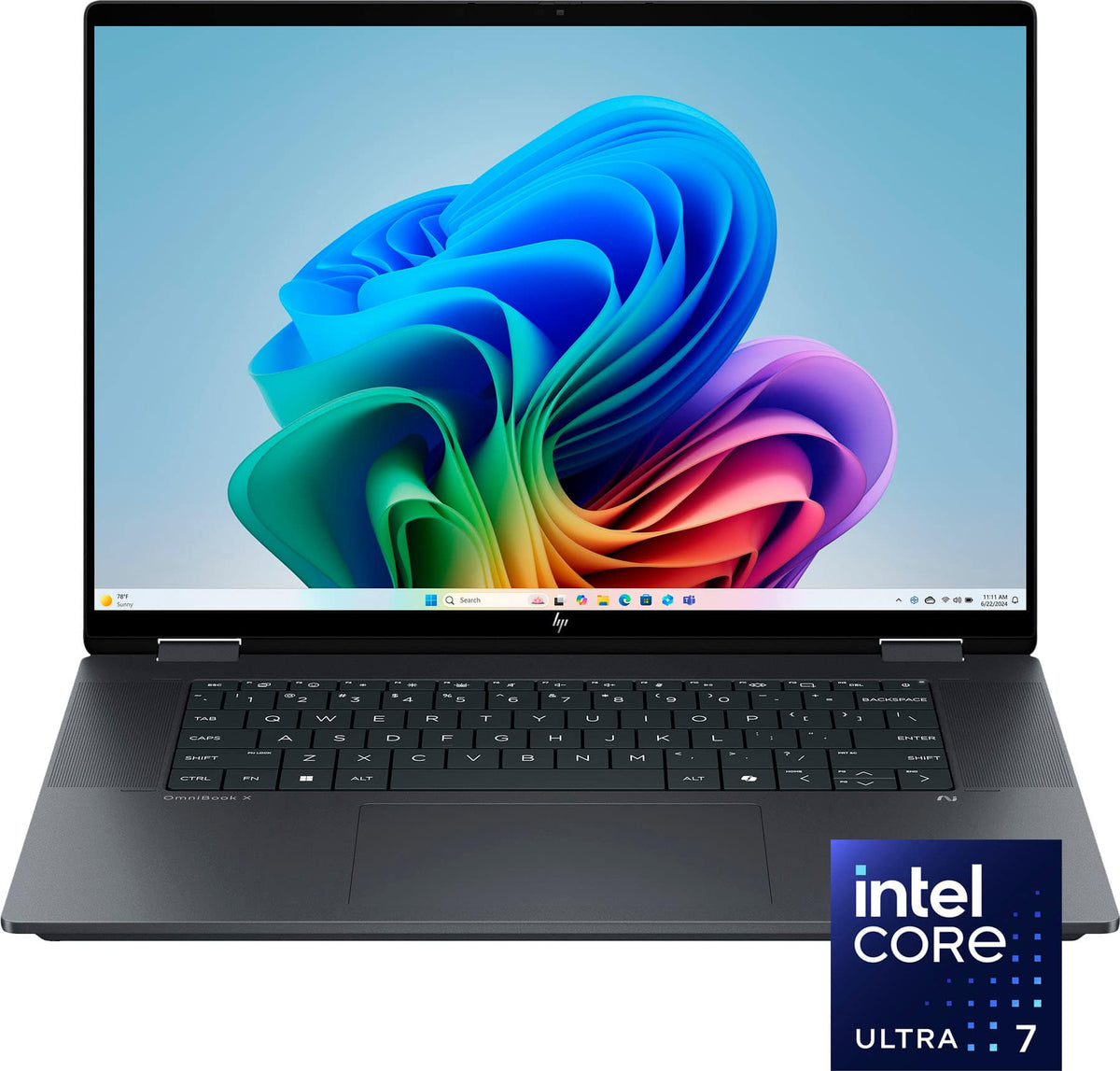 HP - OmniBook X Flip 2-in-1 - 16" 2K Touchscreen Laptop - Intel Core Ultra 7 (2024) - 16GB Memory - 1TB SSD - Copilot+ PC - Eclipse Gray