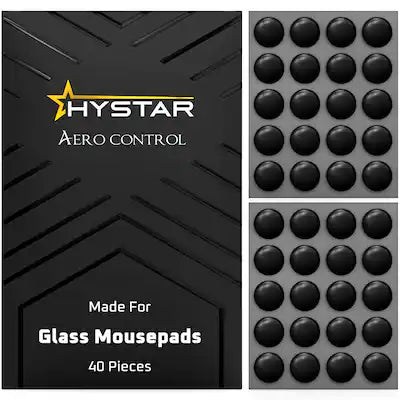 Hystar - Aero Control | 40 Dot Mouse Skates for Glass Mousepad | Durable UPE Material | Rounded Edges | Quiet & Controlled Glide