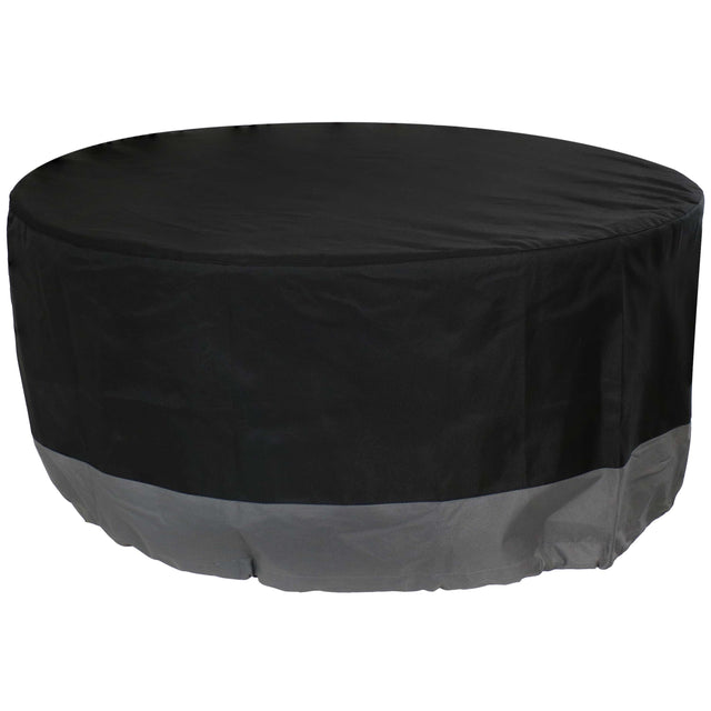 Front. Sunnydaze - 36 in 2-Tone Polyester Round Outdoor Fire Pit Cover - Black and Gray.