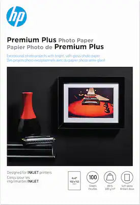 HP - Premium Plus Soft Gloss 4" x 6" Photo Paper - 100 count