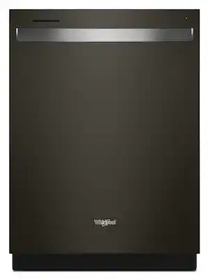 Whirlpool - 24” Stainless Steel Dishwasher with AI Intelligent Wash - 47 dBA .- Print Resistant Black Stainless