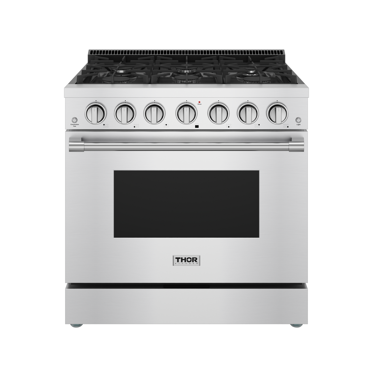Thor Kitchen - 36 in. Wide 6 Burner 6.0 Cu Ft. Professional Freestanding Gas Range - Stainless Steel