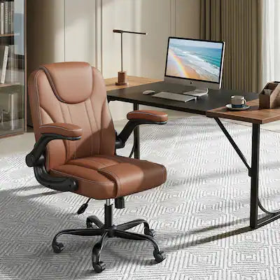 Pinmoco - Ergonomic PU Leather Office Chair, Executive Computer Desk Chair