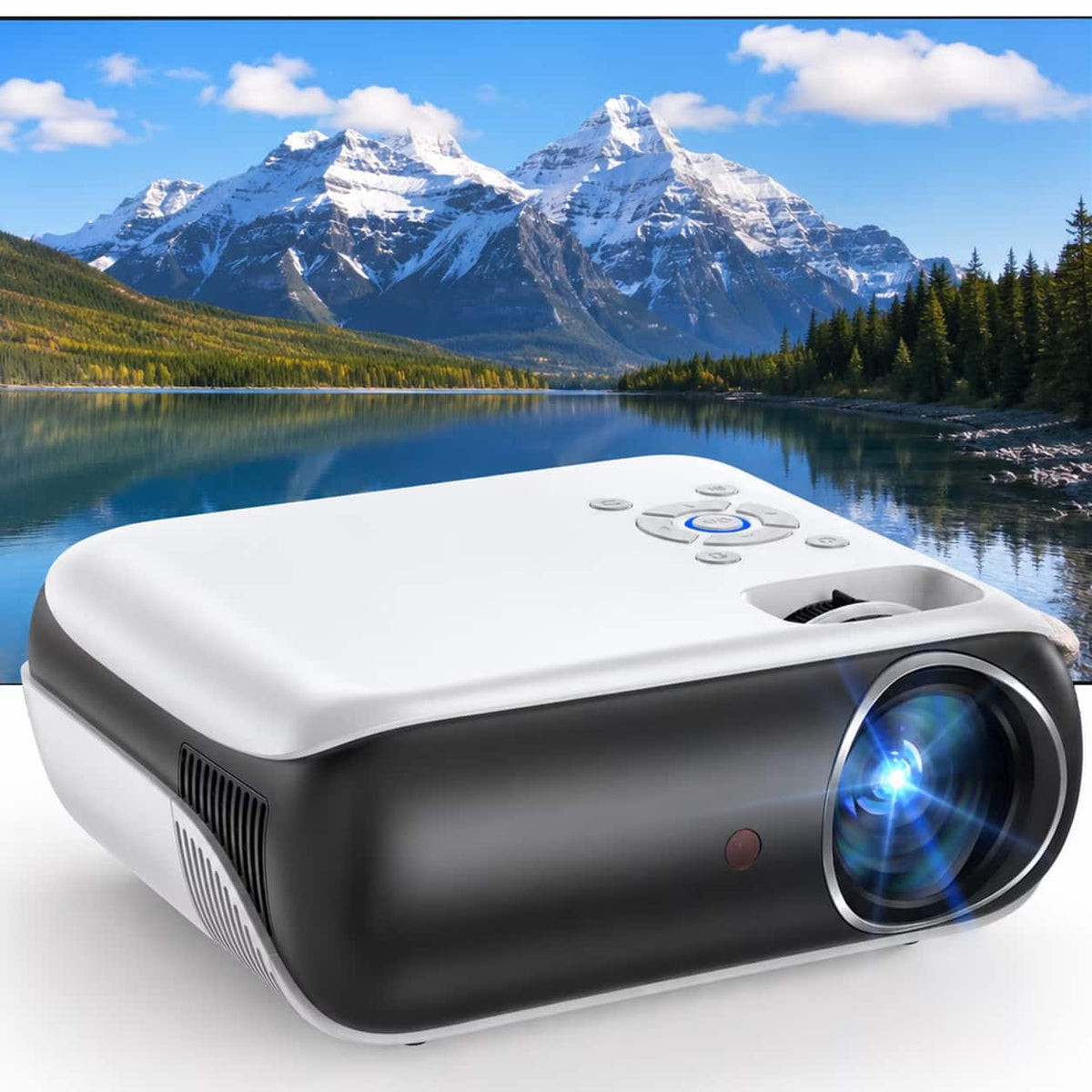 Groview - Mini Home Theater Projector Native 1080P 350 ANSI WiFi Bluetooth Electric Focus Auto Keystone