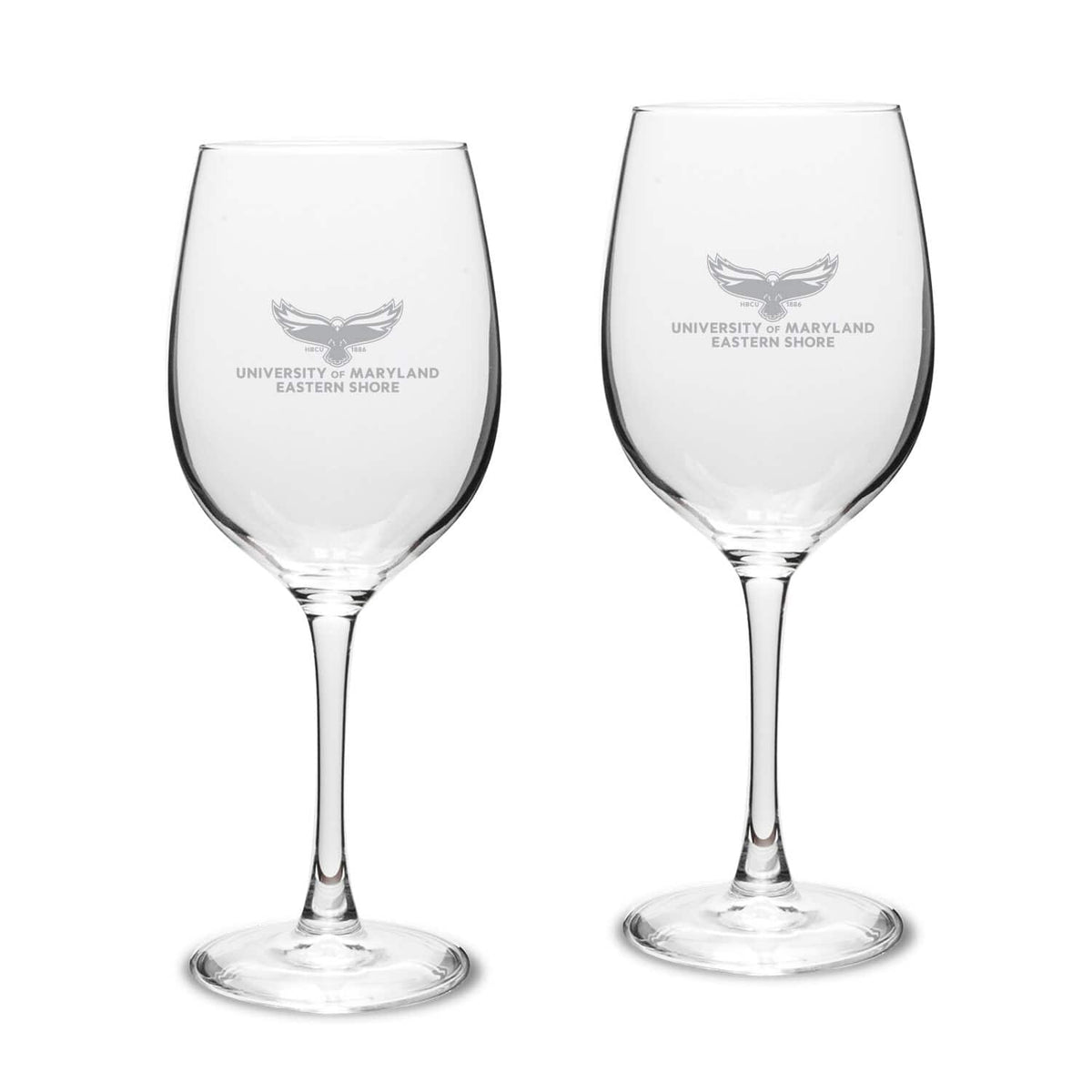Jardine - Maryland Eastern Shore Hawks Two-Piece 16oz. Traditional White Wine Glass Set - Multicolor