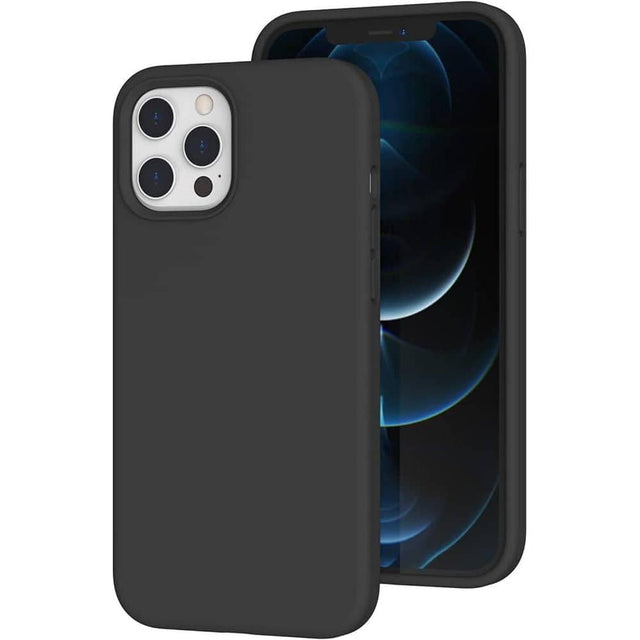 Front. Entronix - Entronix Case Compatible with iPhone 12/12Pro - Soft-Touch Silicone - Black.