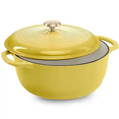 Best Choice Products - 6 Quart Cast-Iron Dutch Oven, Heavy-Duty Kitchenware w/ Enamel, Side Handles