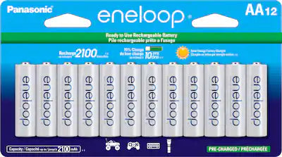 Panasonic - eneloop AA 12 Pk Rechargeable Batteries