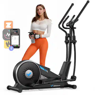 MERACH - Elliptical Exercise Machine 16 Adjustable Workout Levels Silent Magnetic Resistance Fitness Equipment