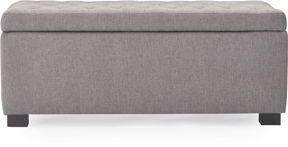 Adore Decor - Arlo Upholstered Storage Bench - Gray