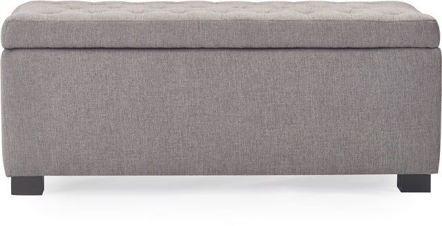 Front. Adore Decor - Arlo Upholstered Storage Bench - Gray.