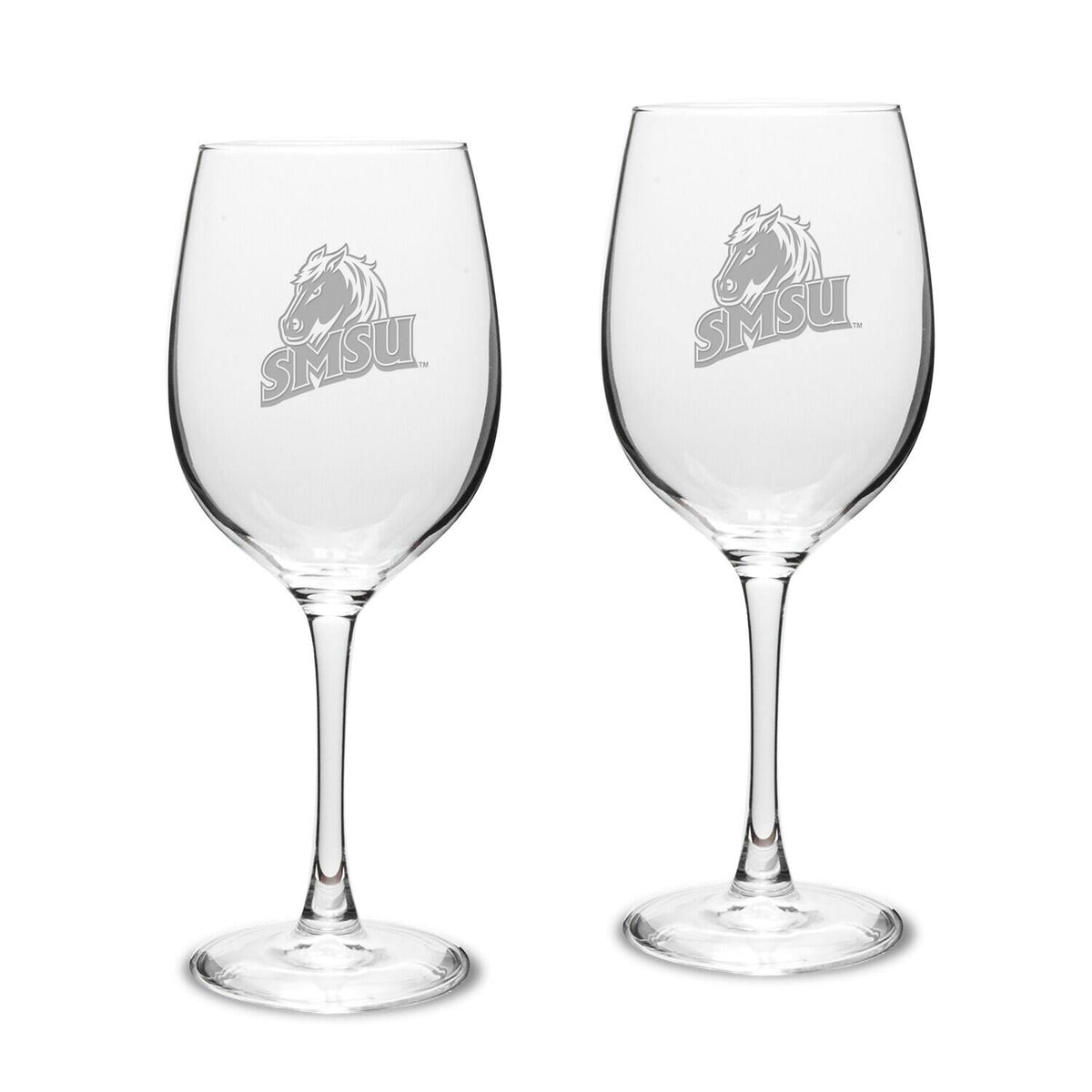 Jardine - Southwest Minnesota State Mustangs Two-Piece 16oz. Traditional White Wine Glass Set - Multicolor