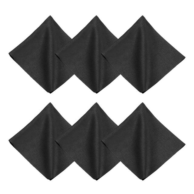 Front. Unique Bargains - 6pcs Microfiber Cleaning Cloth 12x12 inch for Glasses Screens Phones Lenses - Black.