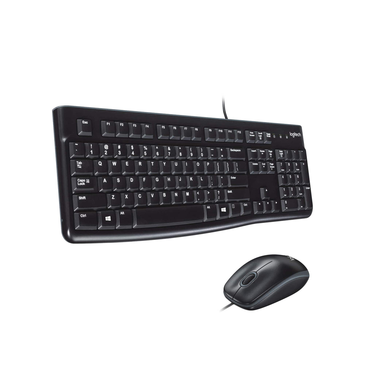 Logitech - MK120 Full-size Wired Membrane Keyboard and Mouse Bundle for PC with USB Plug-and-Play - Black