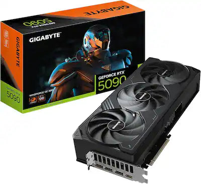 GIGABYTE - NVIDIA GeForce RTX 5090 WINDFORCE OC 32G GDDR7 PCI Express 5.0 Graphics Card - Black