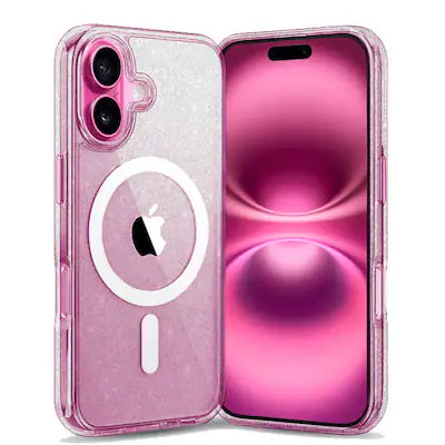 Entronix - [Magnetic] Case Compatible with iPhone 16 Plus - [Hard Back] Glitter