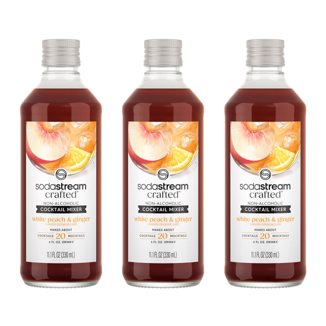 sodastream crafted NON-ALCOHOLIC COCKTAIL MIXER white peach & ginger 20 MOCKTAILS + 1 FL OZ (330 mL) sodastream crafted NON-ALCOHOLIC COCKTAIL MIXER white peach & ginger 20 MOCKTAILS + 1 FL OZ (330 mL) sodastream crafted NON-ALCOHOLIC COCKTAIL MIXER white peach & ginger 20 MOCKTAILS + 1 FL OZ (330 mL)