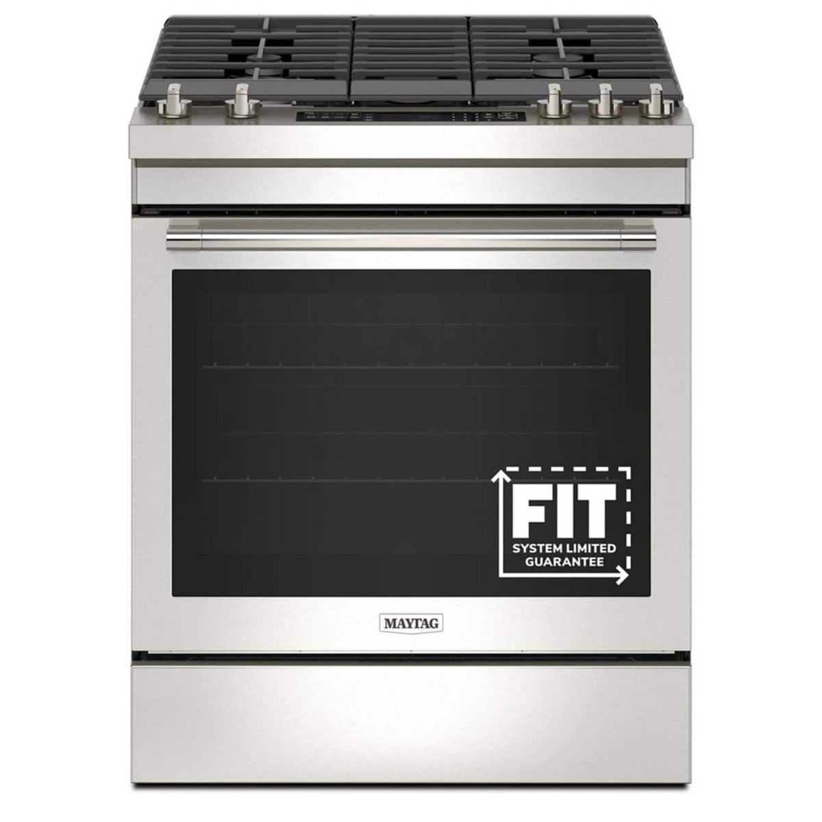 Maytag - 30 in. Wide 5 burners 6.4 cu. ft. Slide-In Gas Range with Air Fry - Stainless Steel