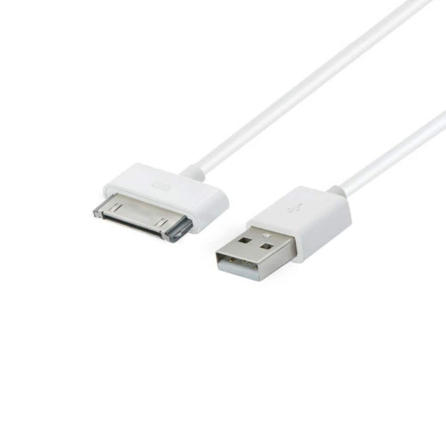 Front. Qixxronics - 3FT USB 30-Pin Charger Cable for iPhone 4 4S 3GS, iPad & iPod Classic 1st 2nd 3rd Generation, iPod Touch 4th - White.
