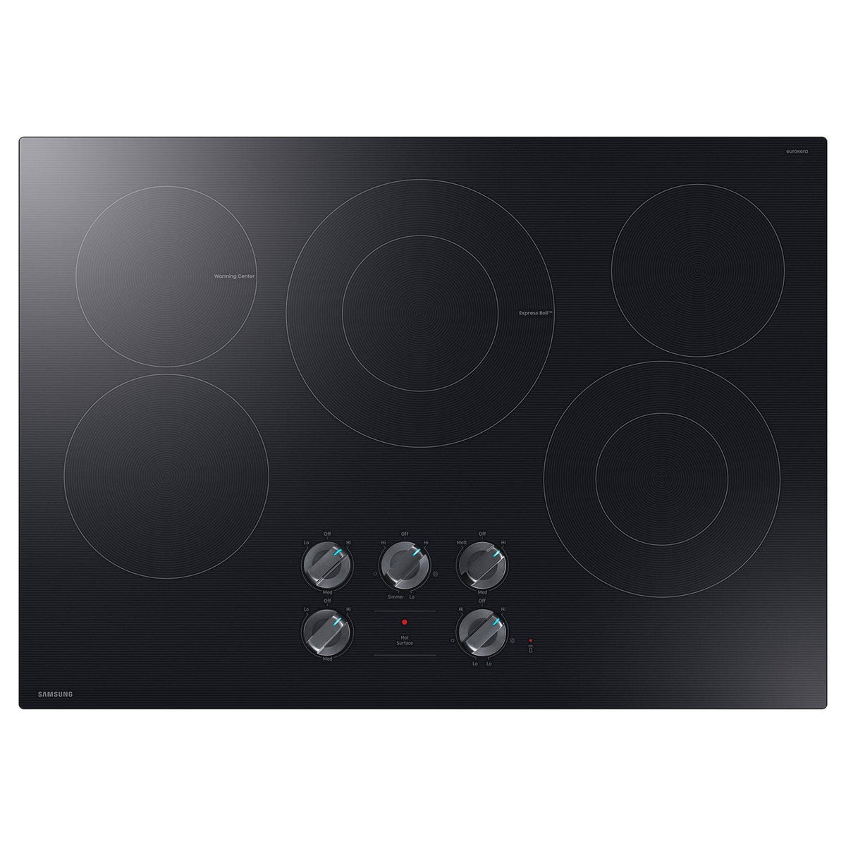 Samsung - 30" Electric Cooktop with 5 Burners and ENERGY STAR Certified Cooktop with Illuminated Knobs - Black