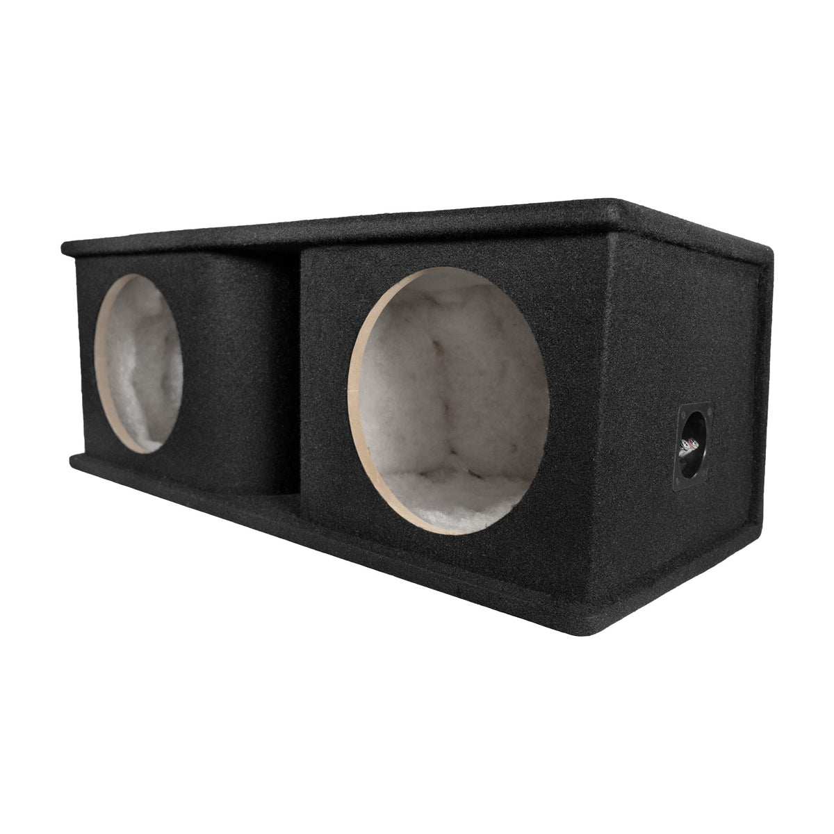 QPower - Dual 10 Inch Horn Ported Subwoofer Box Enclosure, 5/8" MDF, Carpet - Black