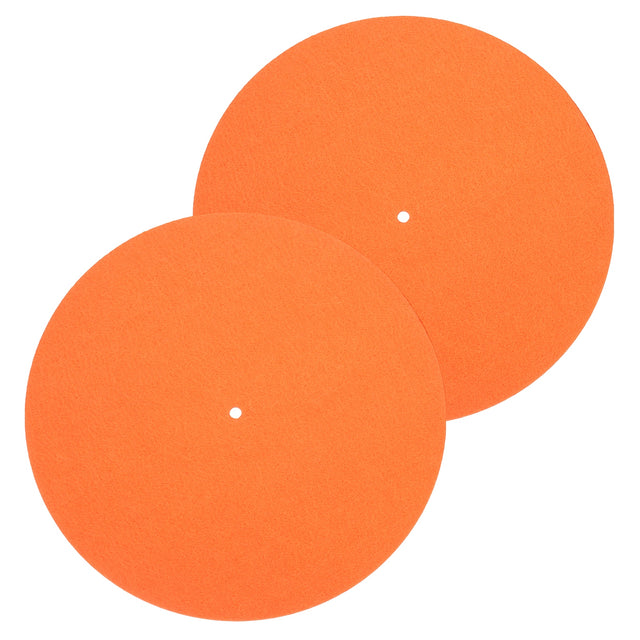 Front. Unique Bargains - 2pcs Record Player Mat, 10 Inch Turntable Mat 3mm Felt Pad for Vinyl Record - Orange.