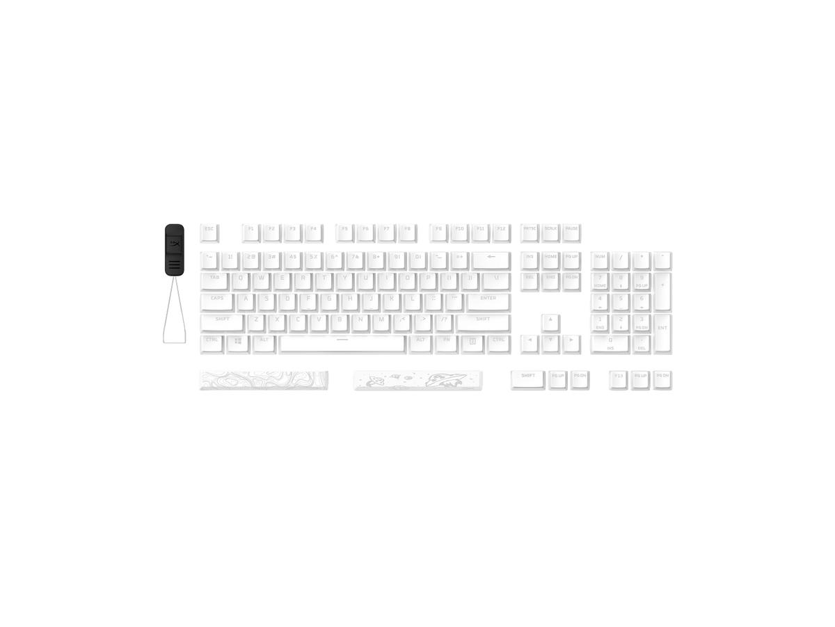 HyperX - Pudding Keycaps 2 - Full Key Set - PBT - (US Layout) - White
