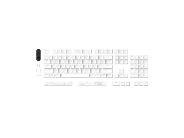 ESC F1 F2 F3 F4 F5 F6 F7 F8 F9 F10 F11 F12  
1 2 3 4 5 6 7 8 9 0 - =  
TAB Q W E R T Y U I O P [ ] \  
CAPS A S D F G H J K L ; '  
SHIFT Z X C V B N M , . /  
CTRL ALT FN  
SPACE  
ALT FN  
ENTER  
SHIFT  
CTRL  
PAUSE  
INS HOME END DEL  
PGDN PGUP  
NUM 7 8 9 +  
4 5 6 -  
1 2 3 *  
0 . /  
ENT  
PGDN PGUP  
SHIFT  
CTRL  
ALT