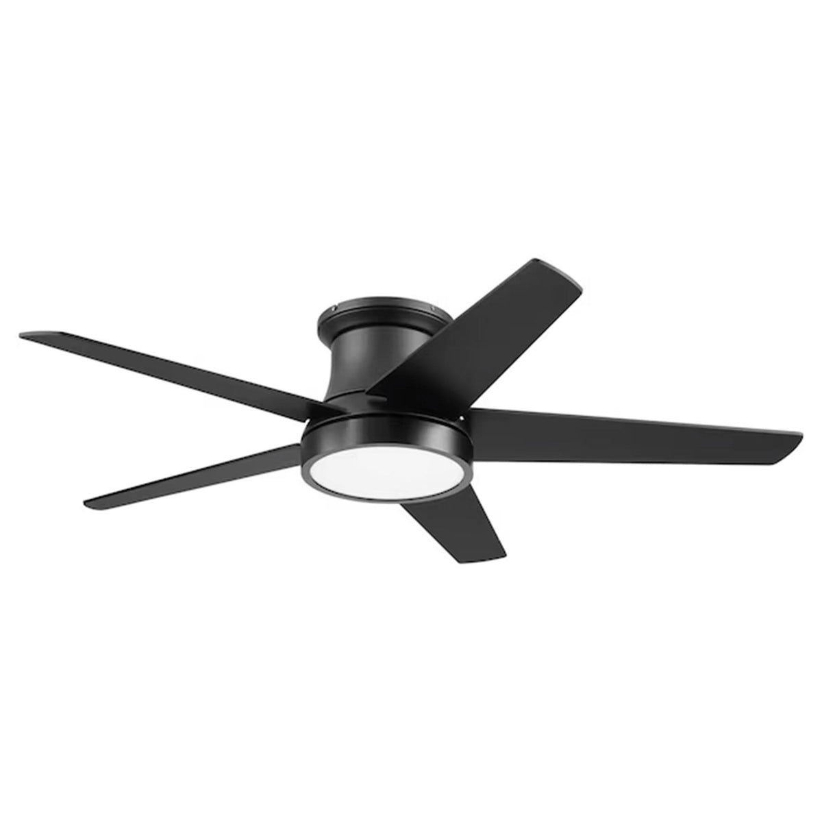 Honeywell - 52" Modern Ceiling Fan LED Remote 5 Blade Indoor Tynesdale, Black - Matte Black